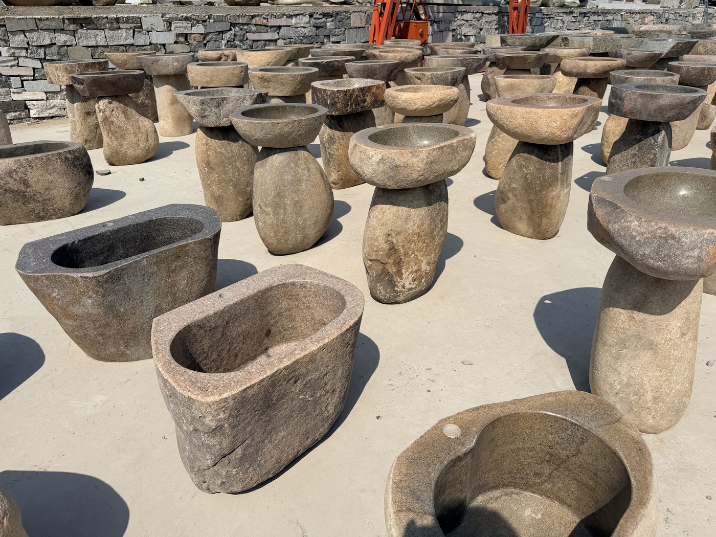 Outdoor landscape stone basin